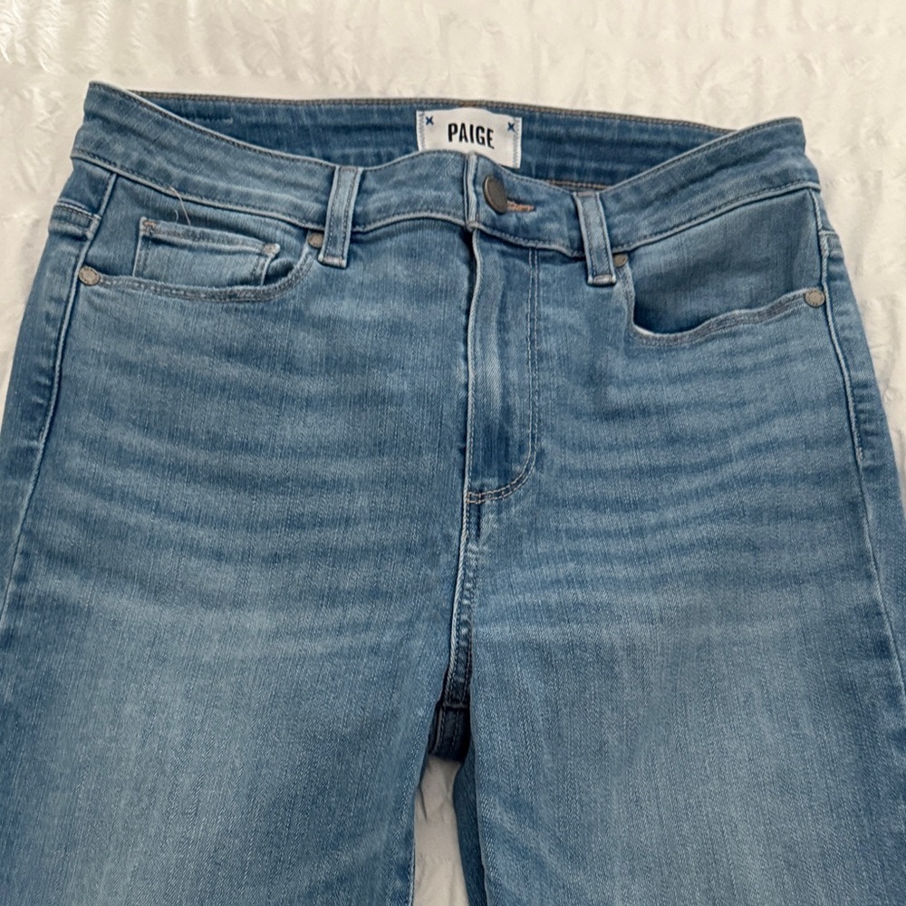 PAIGE Women's Light Blue Straight Leg Jeans